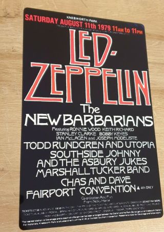 Led Zeppelin - Knebworth 1979 - 8x12 Inch Metal Sign