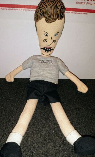 Vintage 1993 Mtv Beavis And Butt - Head Soft Sculpt Doll Plush Doll Skull T Shirt