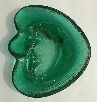 Mcm Blenko Glass Wayne Husted Green Form Dish Ashtray
