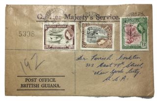 British Guiana Registered Letter Signed Stamp Order Invoice 1963 Black Wax Seal
