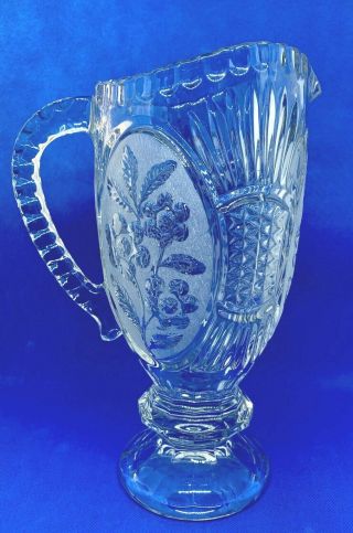 Vintage Krystal Zajecar 24 Etched Lead Crystal Glass Pitcher - Yugoslavia