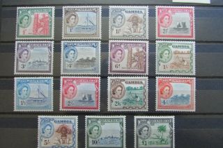 Xl5216: Gambia Complete Qeii Stamp Set To £1 (1953) : Sg171 – 185