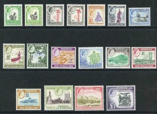 Rhodesia And Nyasaland Sg18/31 Set Plus 1/2d And 1d Shade M/m Cat 110 Pounds