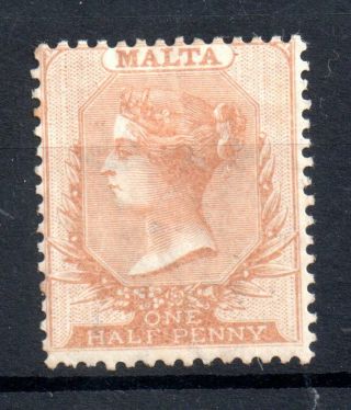 Malta 1863 - 81 1/2d Buff Mh Wmk Cc Sg4 Ws19502