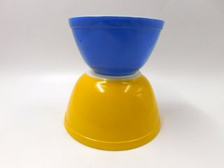 Vintage Pyrex Nesting Mixing Bowls Set Of 2 - 401 Blue & 402 Yellow