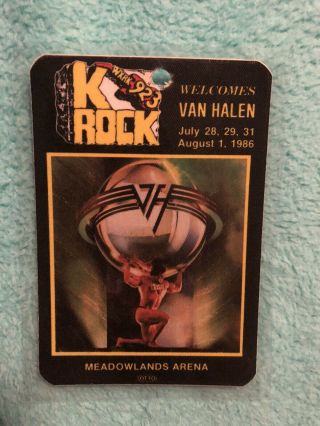 92.  3 Krock Van Halen Backstage Pass