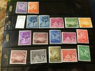 Seychelles Stamps Scott 173//190 Mnhog Scv 78.  00 A1901