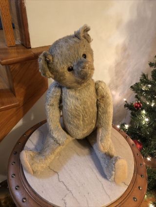 Antique Humpback Mohair Teddy Bear,  Fully Jointed Movable Head As Found 23”