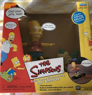 Remote Control Skateboarding Bart Simpson With Talking Krusty Controller