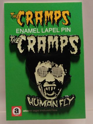 The Cramps Human Fly Glow In The Dark Enamel Pin Punk Horror Psychobilly