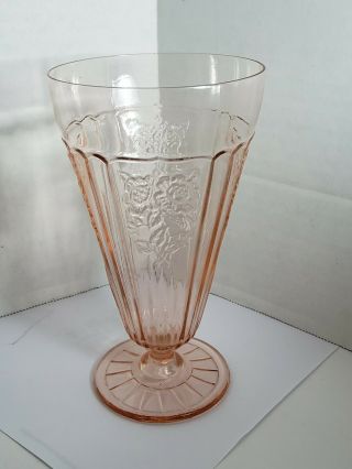 Vintage Anchor Hocking Pink Depression Glass Mayfair Open Rose Footed Parfait