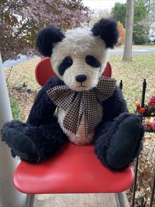 26 " Mohair Teddy Bear Panda Too Special Edition Jointed By Late Pamela Wooley