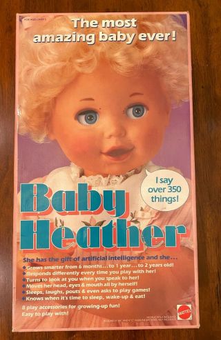Mib 1987 Mattel Baby Heather Interactive Talking Doll Never Removed From Box