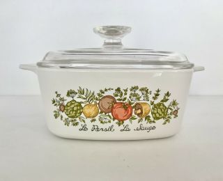 Vintage Corning Ware Spice Of Life 2 Piece 3 Quart Casserole Dish With Lid