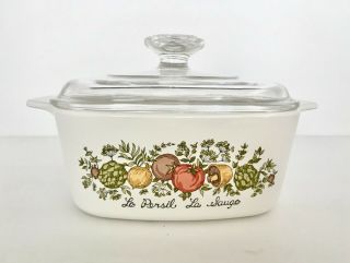 Vintage Corning Ware Spice Of Life 2 Piece 1.  5 Quart Casserole Dish With Lid