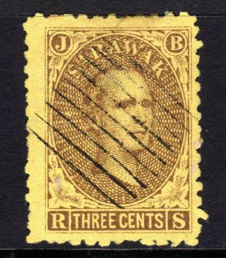 Sarawak 1869 Sir James Brooke 3c Brown (thin),  Sg 1