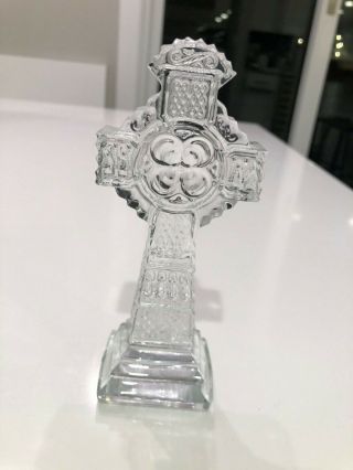 Galway Celtic Standing Cross Crystal Figurine 5 3/4 " Tall Very Hard To Find