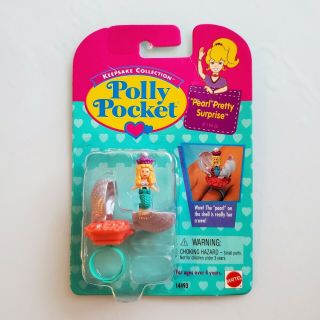 1994 Pearl Pretty Surprise Ring Mermaid Polly Pocket Vintage