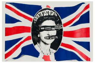 Sid Vicious & The Sex Pistols God Save The Queen.  Promo Poster 1977 18 X12