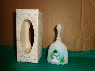 Fenton Festi - Bell Musical Hand Painted Frosty The Snowman Bell