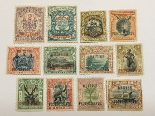 Old Stamps North Borneo X 12 Optd British Protectorate