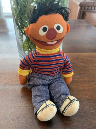 Vintage 1970’s Knickerbocker Sesame Street Ernie 9” Plush Doll Ernie