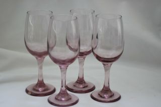 Libbey Pink Wine Glasses Set Of 4