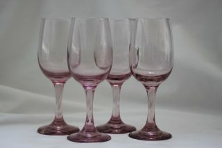 LIBBEY PINK WINE GLASSES SET OF 4 3