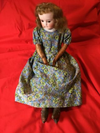Kestner Antique German Bisque Doll 23” Leather Arms,  Hands,  And Boots
