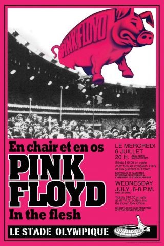 Classic Rock: Pink Floyd At The Montreal Olympic Stadium Poster 1977 12x18