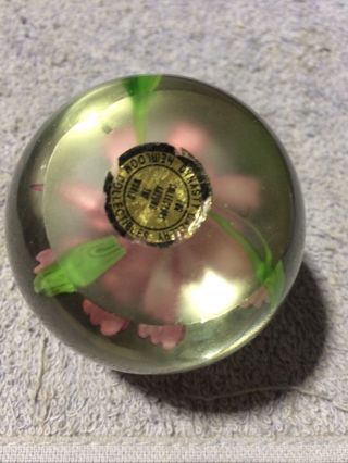 Dynasty Gallery Heirloom Collectible Glass Paperweight - Pink Flower 3