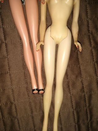 Vintage Barbie 2 Or 3 Ponytail Body Has Box On Bottom Of Foot Tlc Hands Damage
