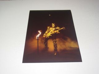 Kiss 8x12 Photo Gene Simmons Live Fire Concert Creatures Of Night Album Tour 3