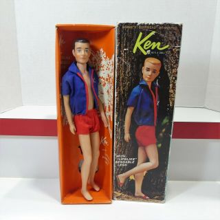 Vintage Barbie 1965 Brunette High Color Bend Leg Ken Lifelike Bendable Legs MIB 2