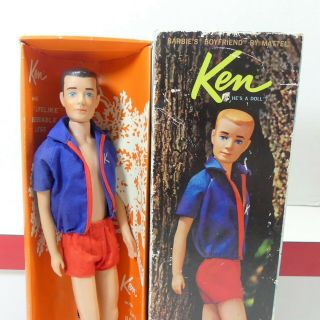 Vintage Barbie 1965 Brunette High Color Bend Leg Ken Lifelike Bendable Legs MIB 3