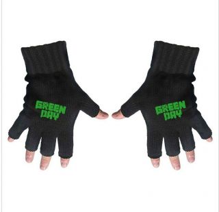 Green Day Fingerless Gloves,  21st Century Brealdown Logo,  Without Tags