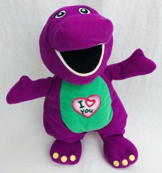 Barney Plush Stuffed Purple Dinosaur Sings I Love You Song 10 " Tall Sh