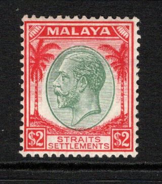 Straits Settlements Kgv 1936 - 37 $2 Green & Scarlet Sg273 M/mint