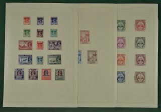 India Burma Stamps Selection On 3 Album Pages (s123)