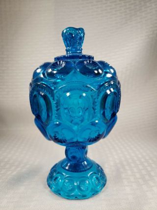 Vintage Le Smith Blue Moon And Stars Compote 7.  5 " Chipped Read Desricption