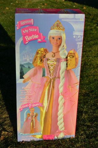My Size Barbie Rapunzel 1997 With Two Outfits To Share Rare 36 "