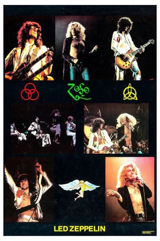 Led Zeppelin Commercial Group Photo Poster From 1972 Size: 12x18