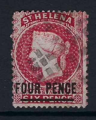 St Helena : 1864 4d Carmine Type B Perf 14 X 12 1/2 Sg 24