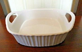 Corning Ware " French White " 2 Qt Square Casserole Dish (8 " X 8 ") With Handles