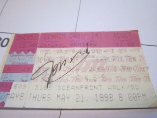 Signed John Taylor & Terroristen W/ Duran Duran May 21 St,  1998 Concert Stub