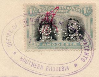 Rhodesia: 1907 1/ - Double Head As Revenue On Power Of Attorney Doc (37959)