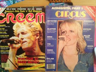 Magazines: Creem January 1983 Circus November 25,  1976 Runaways Rush Aerosmith