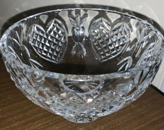 Waterford Wedding Heirloom 8 " Footed Crystal Bowl W/hearts Made/ireland $400