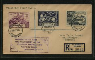 Bermuda Upu Stamps First Day Cover 1949 Vt0309