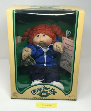 Vintage 1984 Cabbage Patch Kids Doll Red Hair Blue Eyes Christine Dulcie